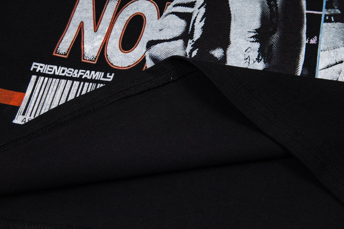 ASAALL Black Front & Back Graphic T-Shirt