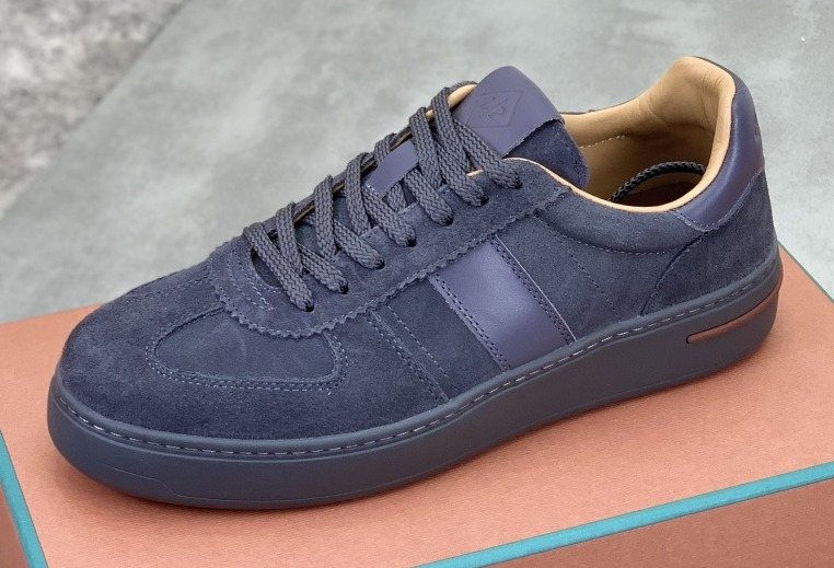 Loro Piana Navy Panel Low-Top Sneakers